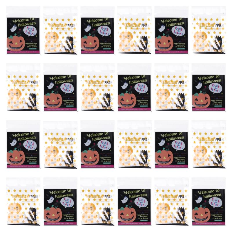 

200pcs Halloween Plastic Bags Self-adhesive Pouch Exquisite Packaging Bag