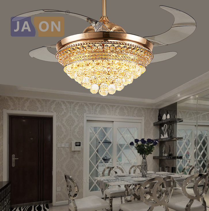 

LED Modern Crystal Steel Alloy ABS Gold Ceiling Fan.LED Lamp.LED Light.Ceiling Lights.LED Ceiling Light.For Foyer Bedroom