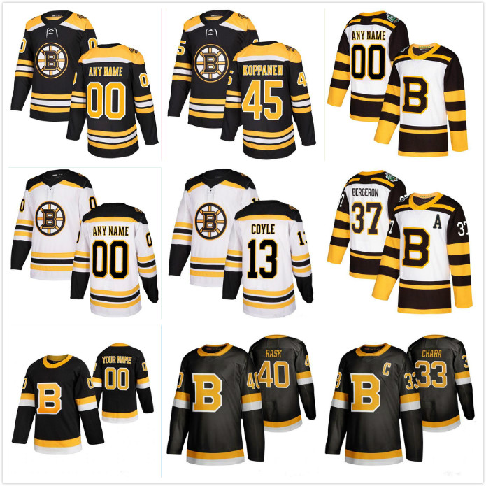 

Custom Men' Kids Women' Boston Bruins jerseys 13 COYLE 40 RASK 46 KREJCI 47 KRUG KURALY Customize any number any name hockey jersey, As pic
