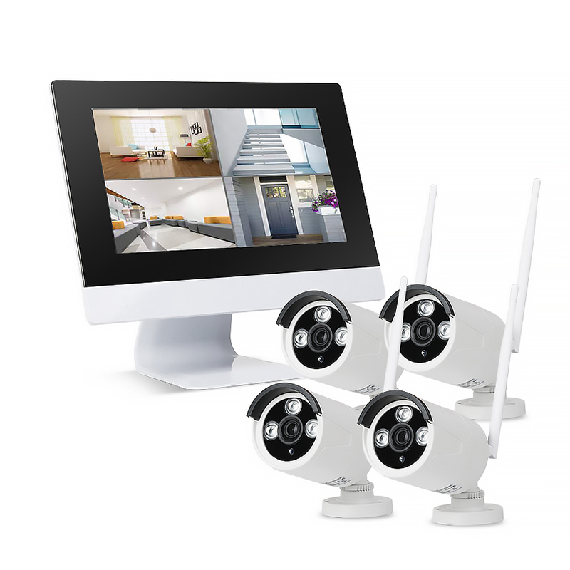 

ZGWANG HD 1080P 4CH Wireless NVR CCTV System 2MP WiFi IP Camera Security Video Surveillance Kit With 10.1" LCD Monitor Screen
