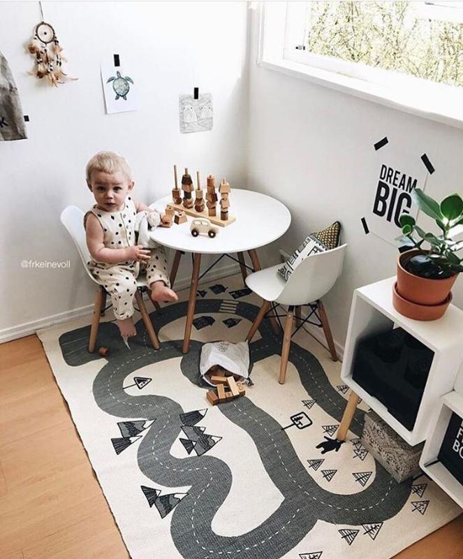 

Nordic Baby Kids Crawling Rug Adventure Forest Blanket Play Mats Road Track Game Gym Play Mat Floor Carpet Kids Room Decoration, Light yellow