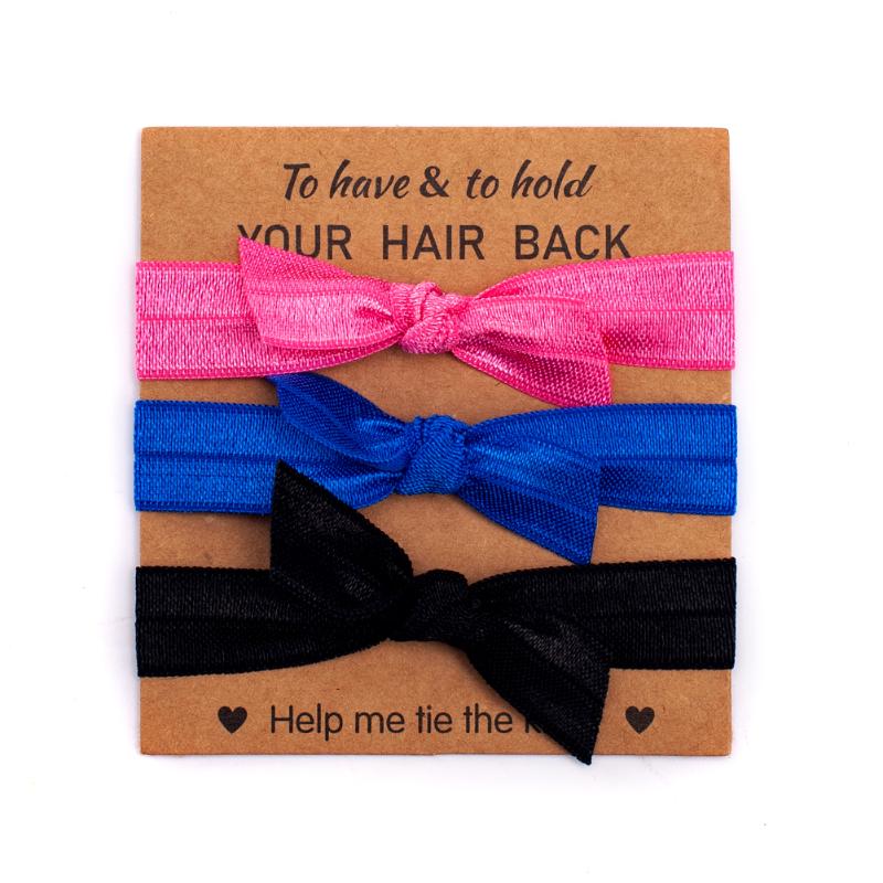 

Soild Colorful Hair Ties Chamfer 3 Pieces Printed Bride For Wedding