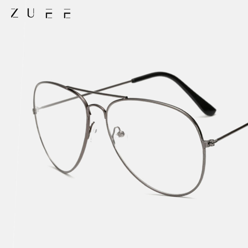 

ZUEE Men Classic Pilot Glasses Rimmed Frame Women Fashion Myopia Prescription Glasses Frames Optical Eyewear For Women