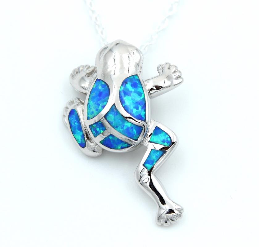 

Lovely Frog Fire Opal Pendant Necklace for Gift