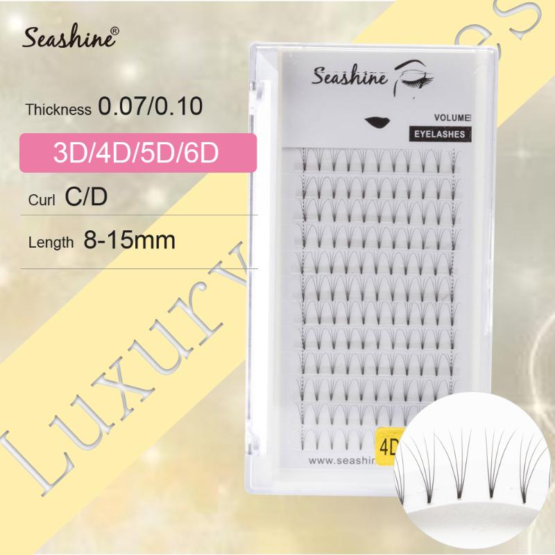

Seashine Russian Premade Volume Fans Lash Extension 3D/4D/5D/6D Short Stem Eyelashes Extesion