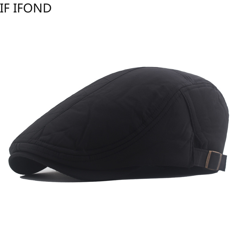 

Berets Men Women Autumn British Style Flat Cap Vintage Hat Winter Thick Warm Cotton Dad Gatsby Caps
