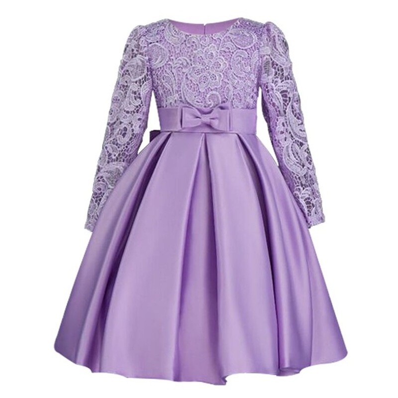 

2020New autumn& winter Three Quarter sleeve princess married bridesmaid children wear embroidery party Dress children 's wear, As shown
