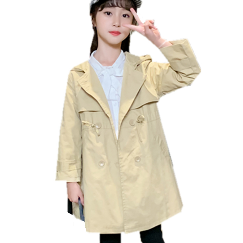 

Toddler Kids Baby Girl Clothes Fall Winter Trench Outerwear Coat Wind Jacket Outerwear Hooded Overcoat 3 4 5 6 7 8 9 10 11Years, Khaki