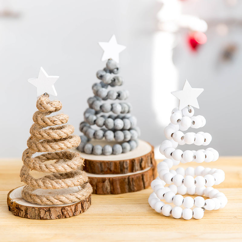

Christmas tree decorations Creative Nordic Ins High Quality Wooden Christmas Tree Desktop Small Ornaments Decoration QW112