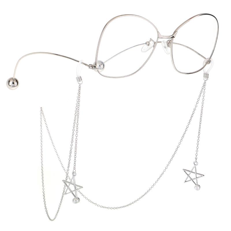 

Non-slip fashion metal glasses rope Silver Pearl Star pendant glasses chain fashion