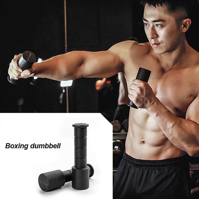 

1pair Portable Steel Boxing Dumbbells Anti-slip Durable Portable Hand Weights Fitness Equipment Air Bell Combat Point Training, As pic