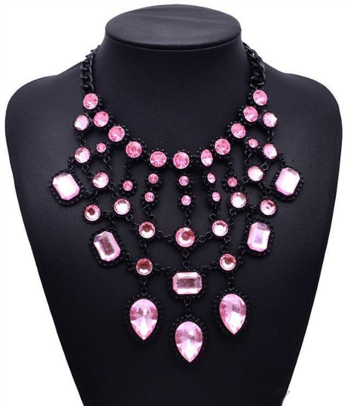 

New Waterdrop Statement Crystal Pendant Necklace Fashion Design Jewelry Necklaces for Women Wholesale Jewelry