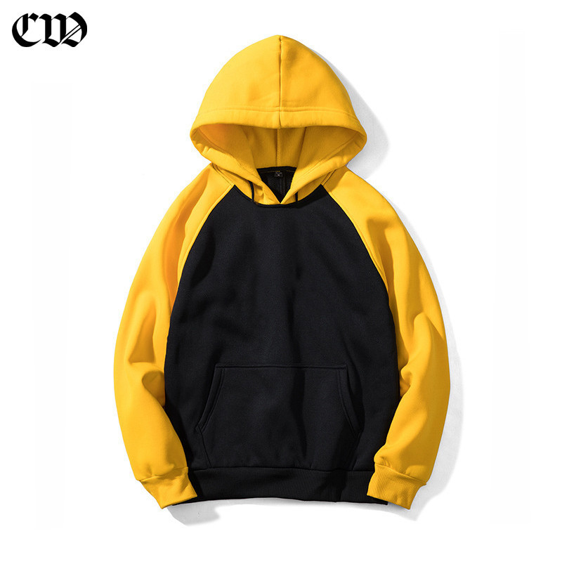 

CW Fashion Brand Men Top 2020 Autumn Male Splice Pullover Hoodies Mens Sweatshirts Hoodie Clothing EU Size S-3XL, Red