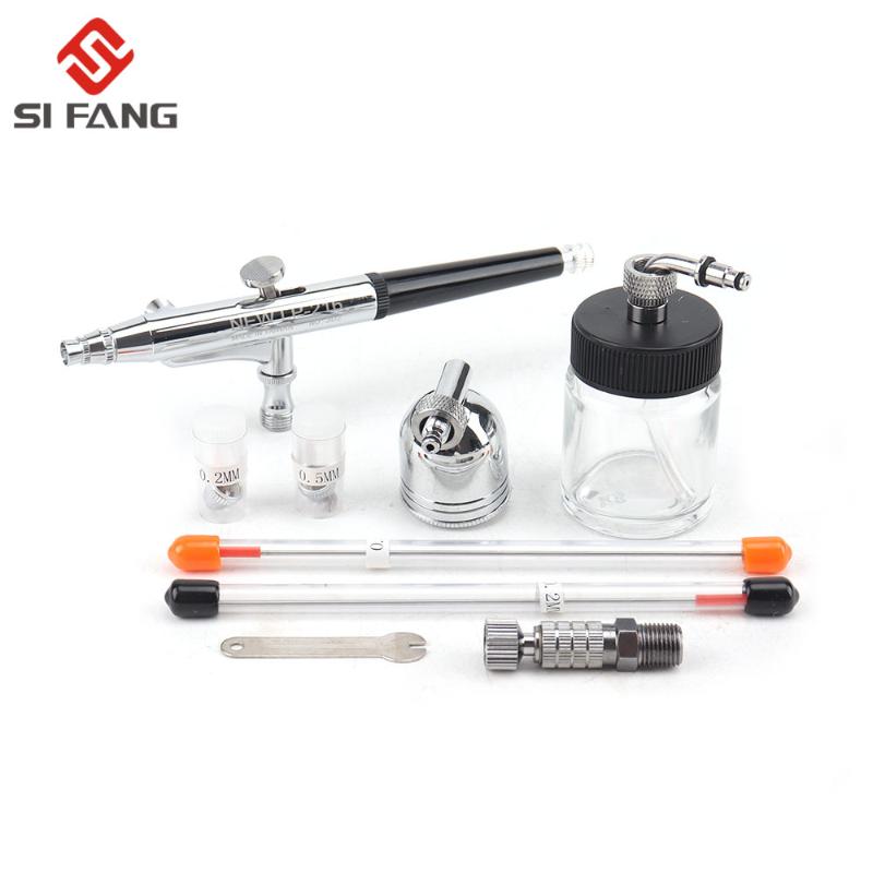 

0.2mm 0.3mm 0.5mm Dual Action Airbrush Compressor Kit Air-Brush paint Spray Gun for Tattoo Nail Tools Set DIY Tool