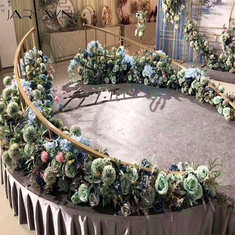 

JAROWN New Iron Curved Fence Wedding Stage Center Position Decoration Wrought Iron Fence Party Road lead Flower Decoration, Round tube white