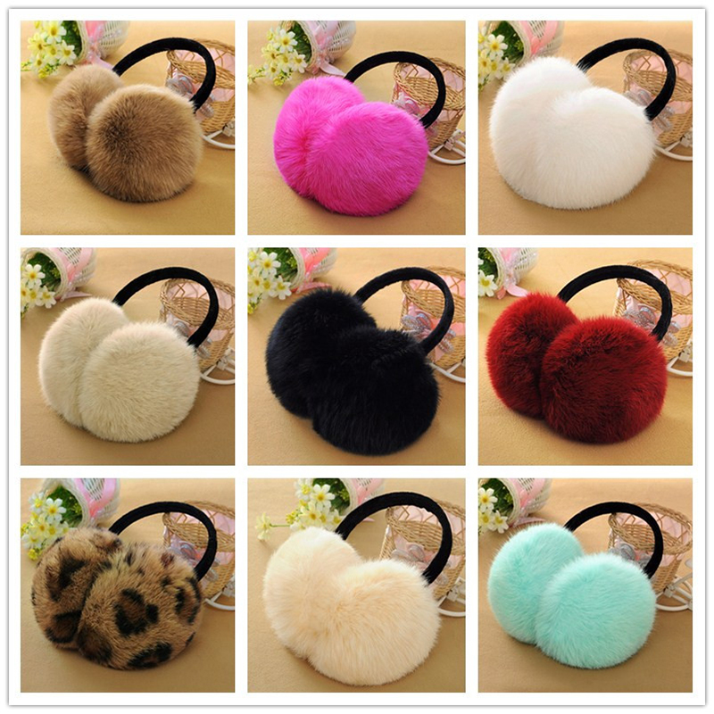 

The new real fur. Ear protection earmuffs plush. Cute earmuffs men and women, Pink
