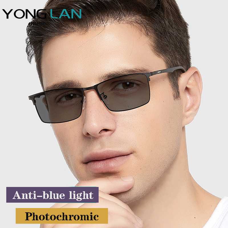 

Fashion Aolly Men Glasses Frame Anti-blue lens Myopia Photochromic Reading Glasses CR39 Lens