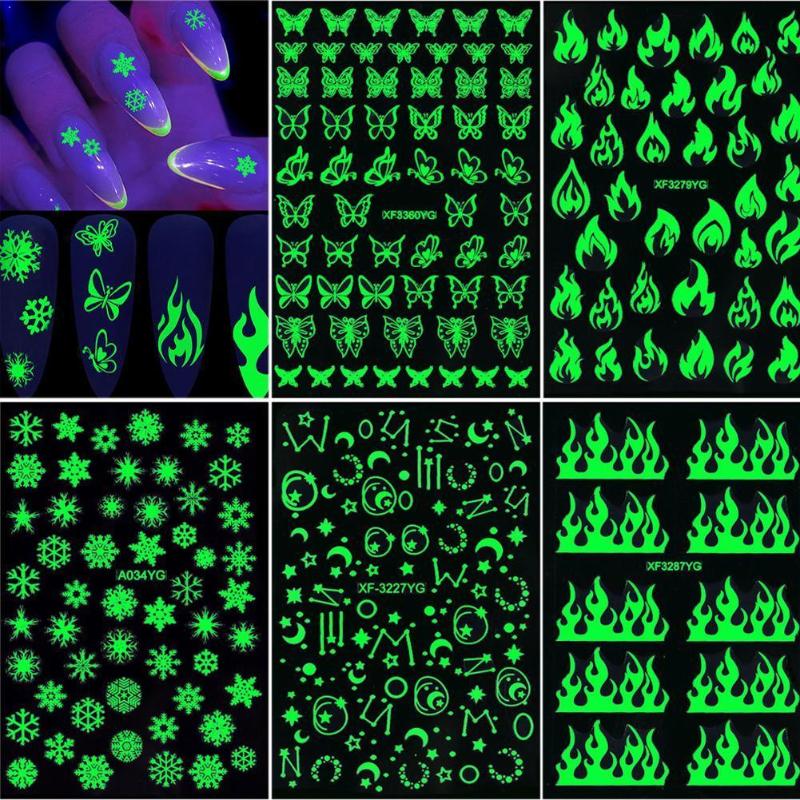

Kinderen Lichtgevende Nail Art Stickers DIY Kind Kerst art Decor Decal nail Water Manicure decorations Geschenken Glitter B A3Z3