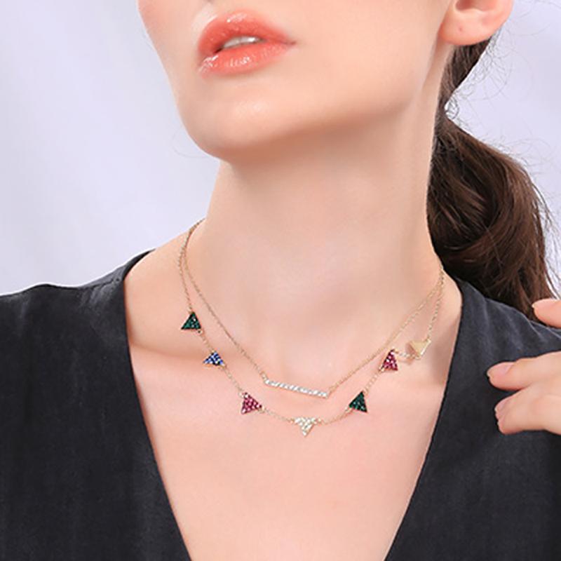 

Dawapara Personalized Women Layered Necklace Artificial Crystal Geometric Pendants Chokers Necklaces