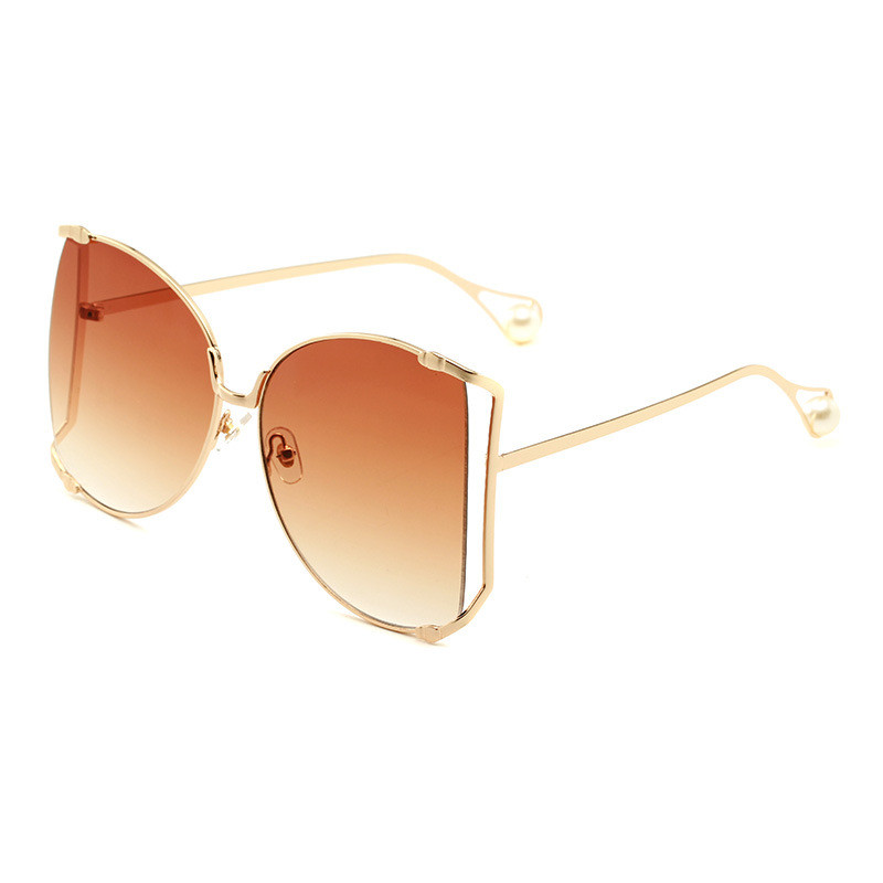 

Sunglasses Fashion Oversized Women Big Frame Sun Glasses Pearl Decoration Shades Summer Eyewear