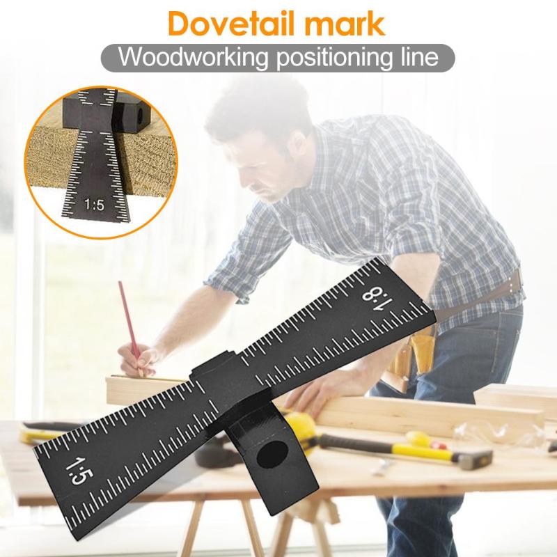 

Aluminum Alloy Hand Cut Wood Joints Gauge Wood Joints Dovetail Marking Gauge Template 65*22*18mm