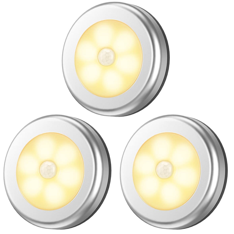 

3-Pack Wireless LED Motion Sensor Light Battery Operated Closet Lights Stick on Lighting for Hallway Stair Step Cabinet Kitchen Bathroom