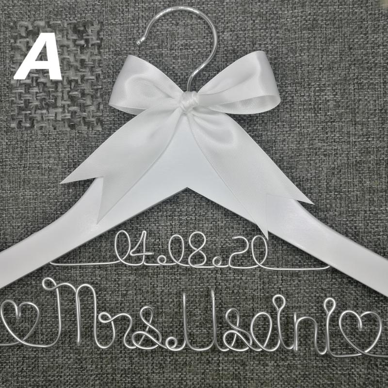 

Personalized Wedding Hanger, bridesmaid gifts, name hanger, brides hanger custom Bridal Gift white hanger