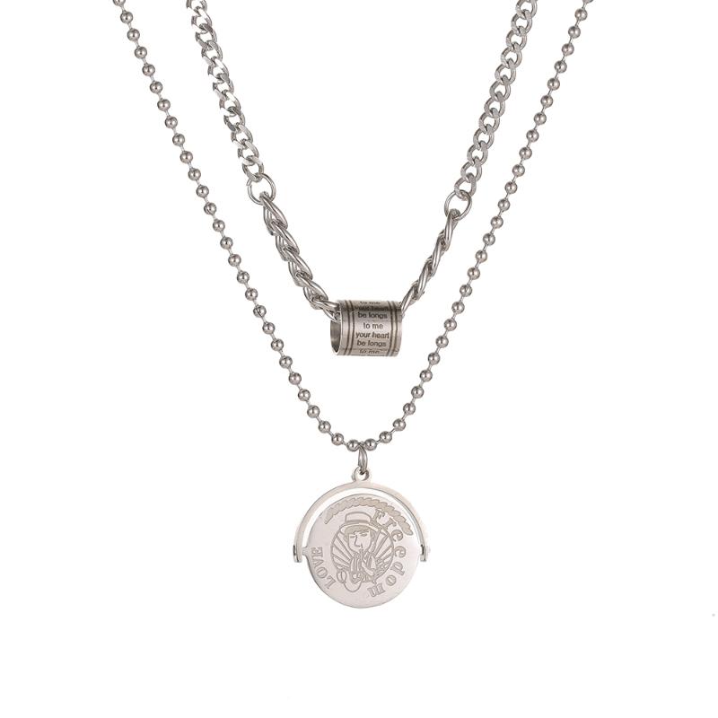 

love freedom Pendant Letter Cylinder Choker Roller your heart be longs to me Chain Collar Multilayer Men Women Jewelry
