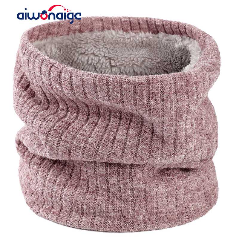 

New scarf for women to keep warm in winter velvet ring bib men/women pure color knitted scarf high quality cotton thickening