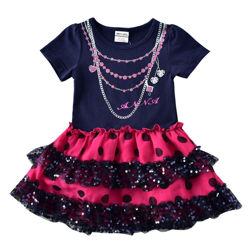 

Baby Girls Embroidered Dress Vestidos 2019 Summer Girls Casual Sequin Dresses For Kids Clothes Children Birthday Party Dot Dress, Dark blue