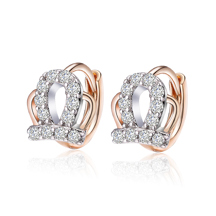 

Sale zirconia gold-color CZ hoop earrings for women bijoux brinco fashion free shipping 24E18K-55