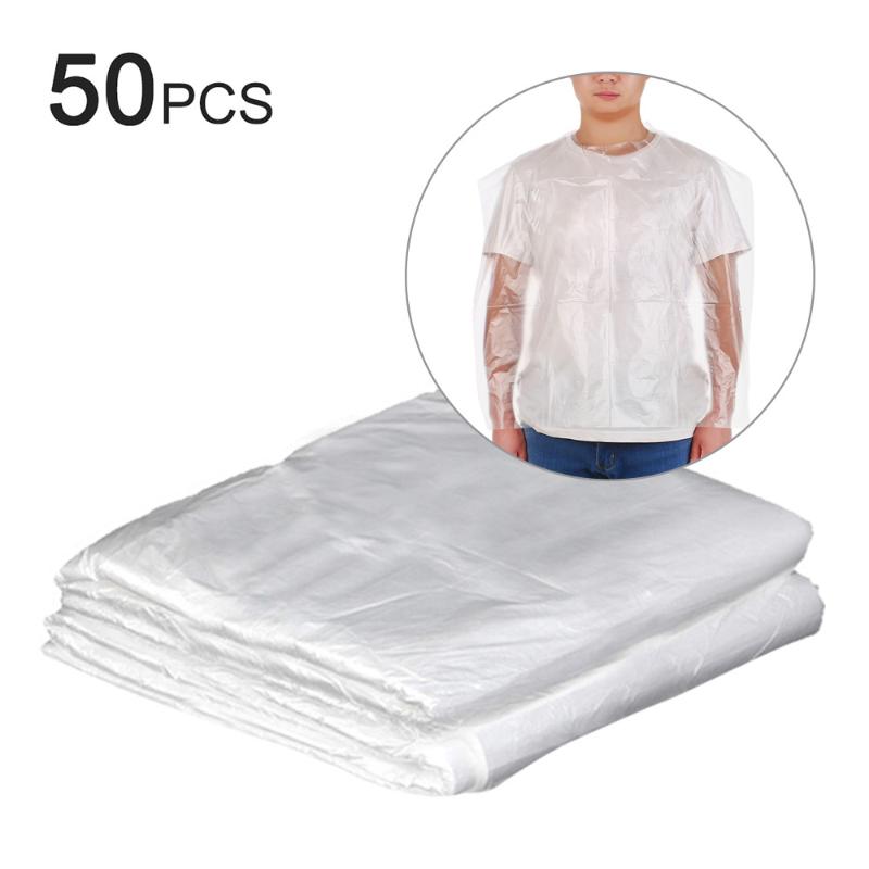 

50/100 Pcs Disposable Aprons Disposable Waterproof Lightweight Aprons for Hairdressing Cooking Painting Cleaning