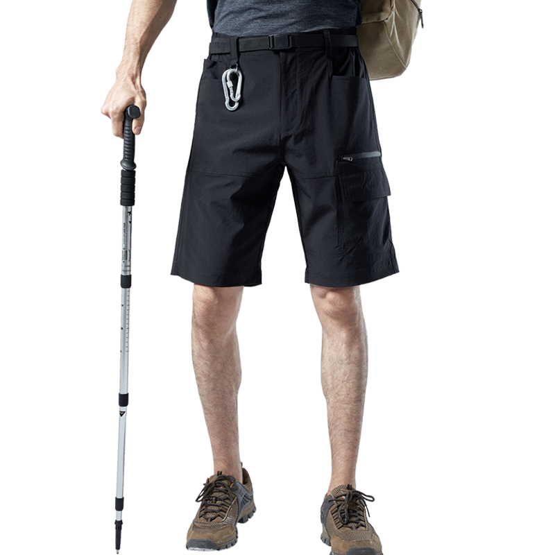 

Hiking Shorts Men Summer Quick Dry Trousers Mens Mountain Climbing Outdoor Shorts Male Travel Fishing Wear, Black