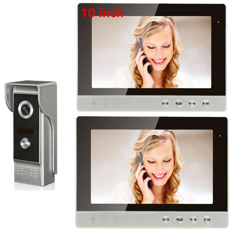 

support Access Control 10''Inch Wired Video Door Phone System Visual Video Intercom Doorbell Monitor Camera Kit