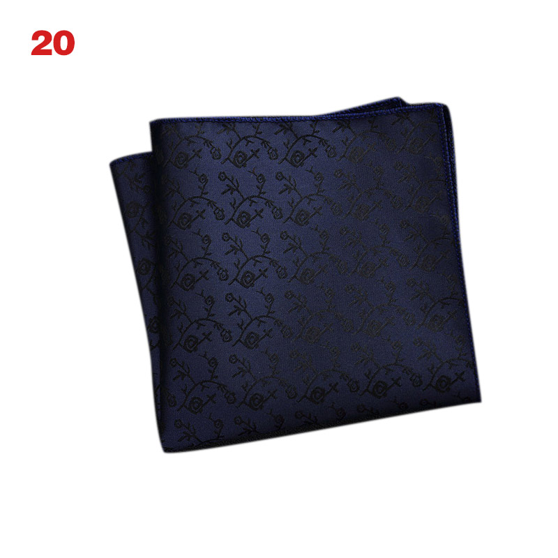 

Newly Men's Handkerchief Striped Floral Printed Hankies Polyester Business Pocket Square Chest Hanky CLA88