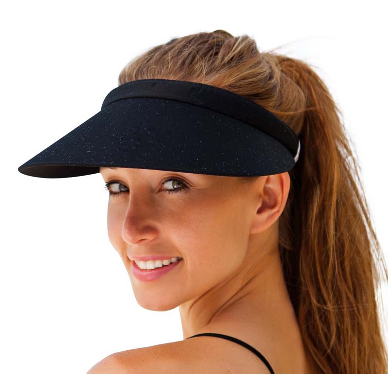 

Unisex Clip-On Visor sun Hat Summer Cotton topless sports golf cap, Black