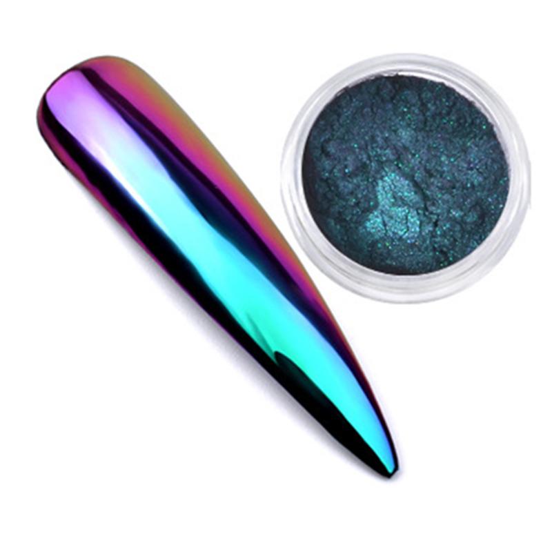 

Chameleon Mirror Nail Glitter Powder Chrome Pigment Shiny Purple Blue Nail Art DIY Decoration