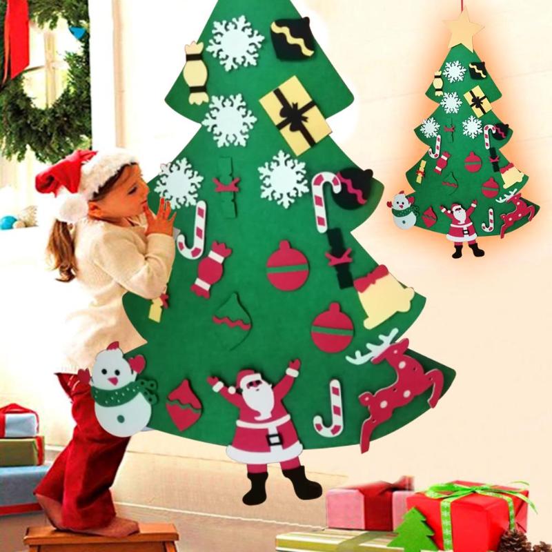 

DIY Felt Christmas Tree New Year Gifts Kids Toys Artificial Tree Wall Hanging Ornaments Christmas Decoration for Home pendan 40P