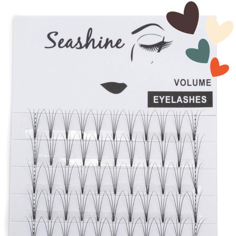 

Hot Selling Seashine High Quality Russia Volume Lashes Heat Bonded Short Stem Premade Fans Volume Lashes For Free Shipping