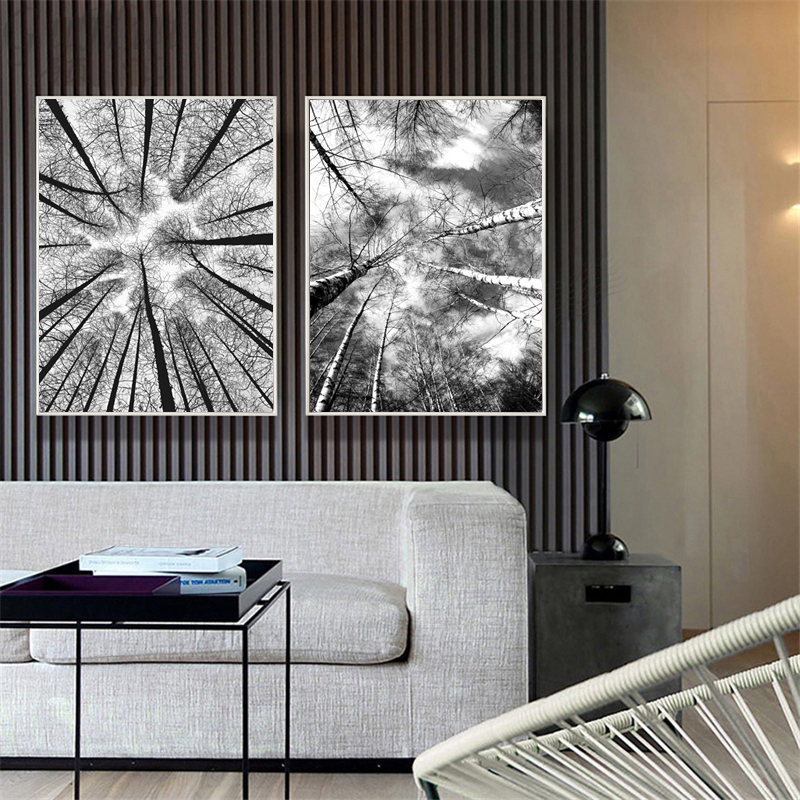 

Black and White Forest Tree Picture Home Decor Nordic Canvas Painting Wall Art Prints and Posters Decor Pating for Living Room