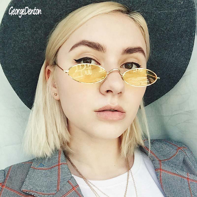 

Retro Small Oval Sunglasses Women Female Vintage Hip Hop Balck Glasses Retro Sunglass lady Eyewear