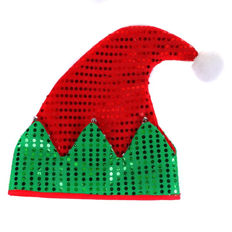 

Hat Santa Hats with Sequins for Christmas Party Costume New Year Gift Accessory Red/Green HKS99