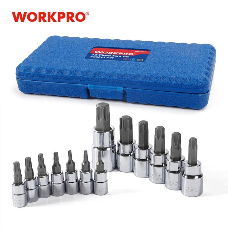 

WORKPRO 13PC Torx Bits Socket Set 1/4" 3/8" 1/2" Dr. Bit Sets Home Tool Kits