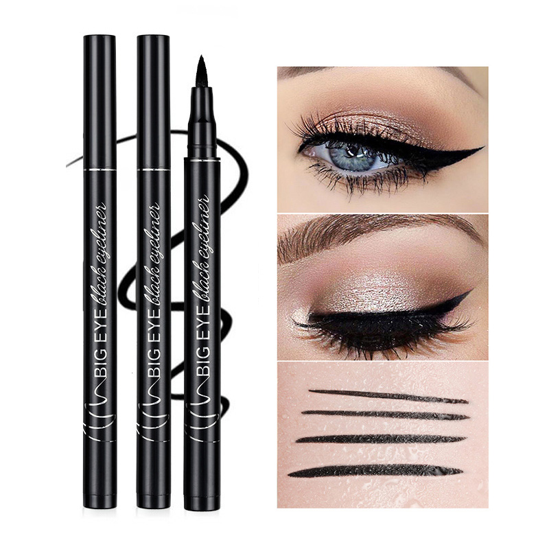 

2Pcs Makeup Cosmetics Big Eye Black Eyeliner Pen Liquid Eye Liner Pencil Long-lasting Waterproof Make up Eyeliners Smudge-proof