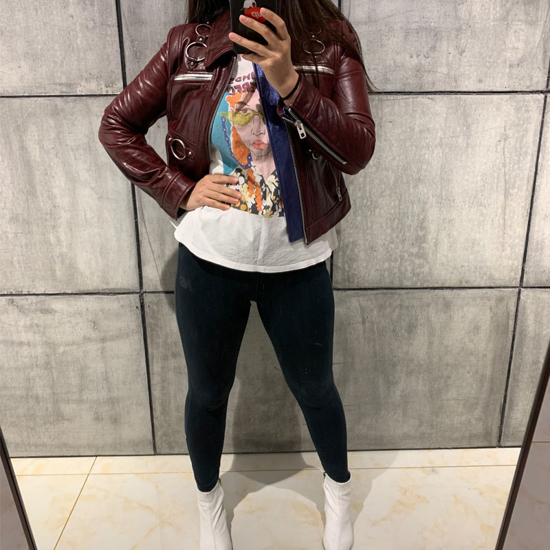 

genuine leather ladies jacket women real leather jacket, Burgundy