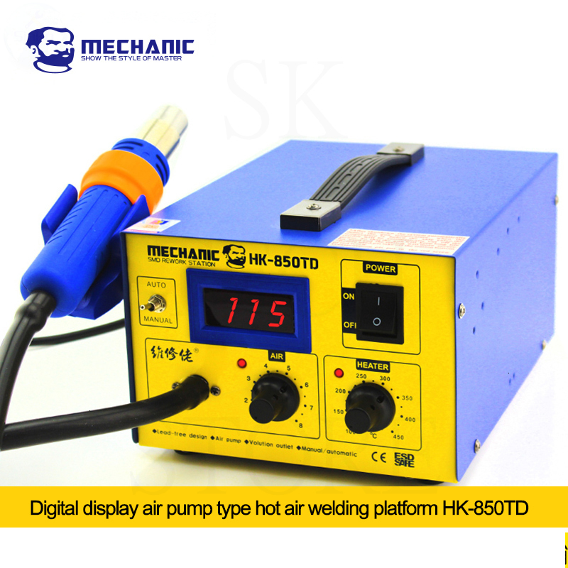 

MECHANIC HK-850TD SMD Rework Soldering Station Repair Welding Soldering Iron Set PCB Welding Iron Repair Tool