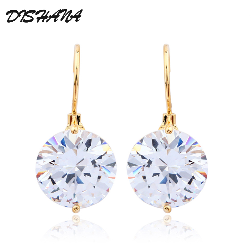

Luxury zircon earrings shine the great cubic zirconia bride wedding fashion big earring dangling Earrings with stones E0046