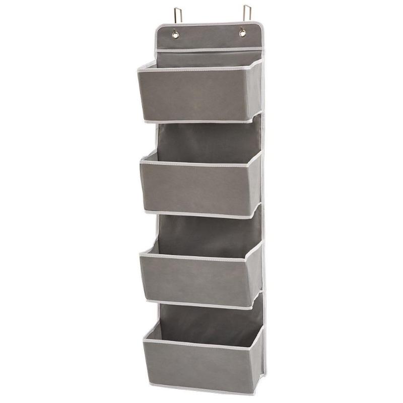 

Hanging Storage Bag Door Hanging Organizer Non-woven Fabric Storage Bag Clothes Wardrobe Grey For Home Groceries Organizer, Gray
