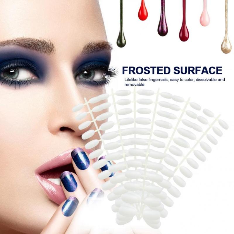 

Nail Art 288pcs Ultra-thin Soft Matte Fake Nails Stickers Slim Nail Full Cover Patch 2#Natural Cusp False Nails With, 04