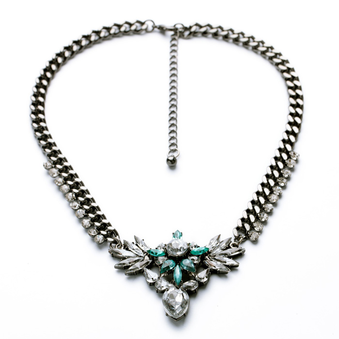 

Fashion Green Crystal Necklace Jewelry for Women Beat Friend Gift Bijoux Party Necklace Wholesale